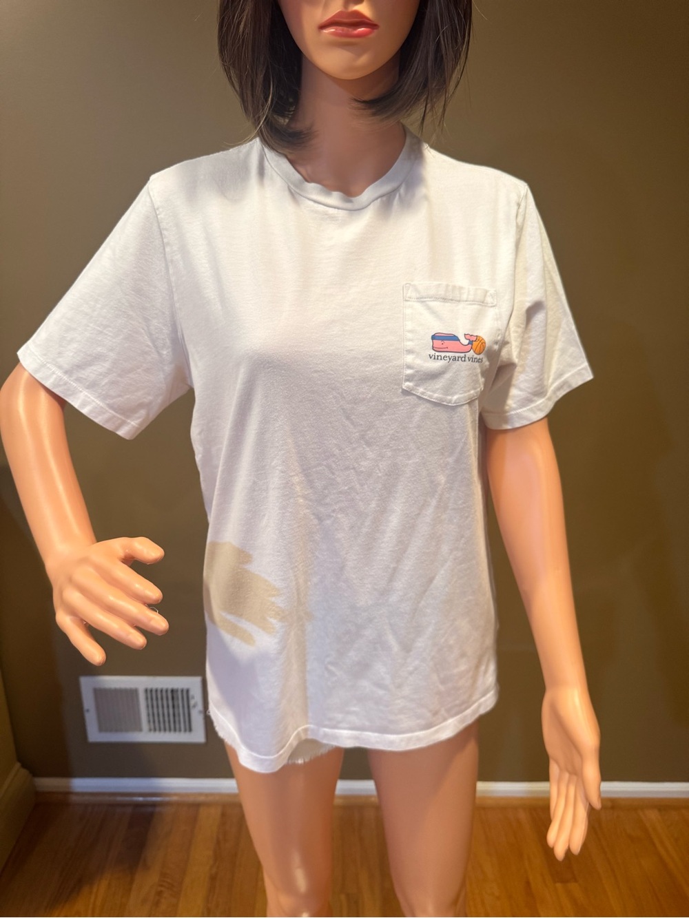 Vineyard Vines White Short-Sleeve Pocket Tee with Small Logo